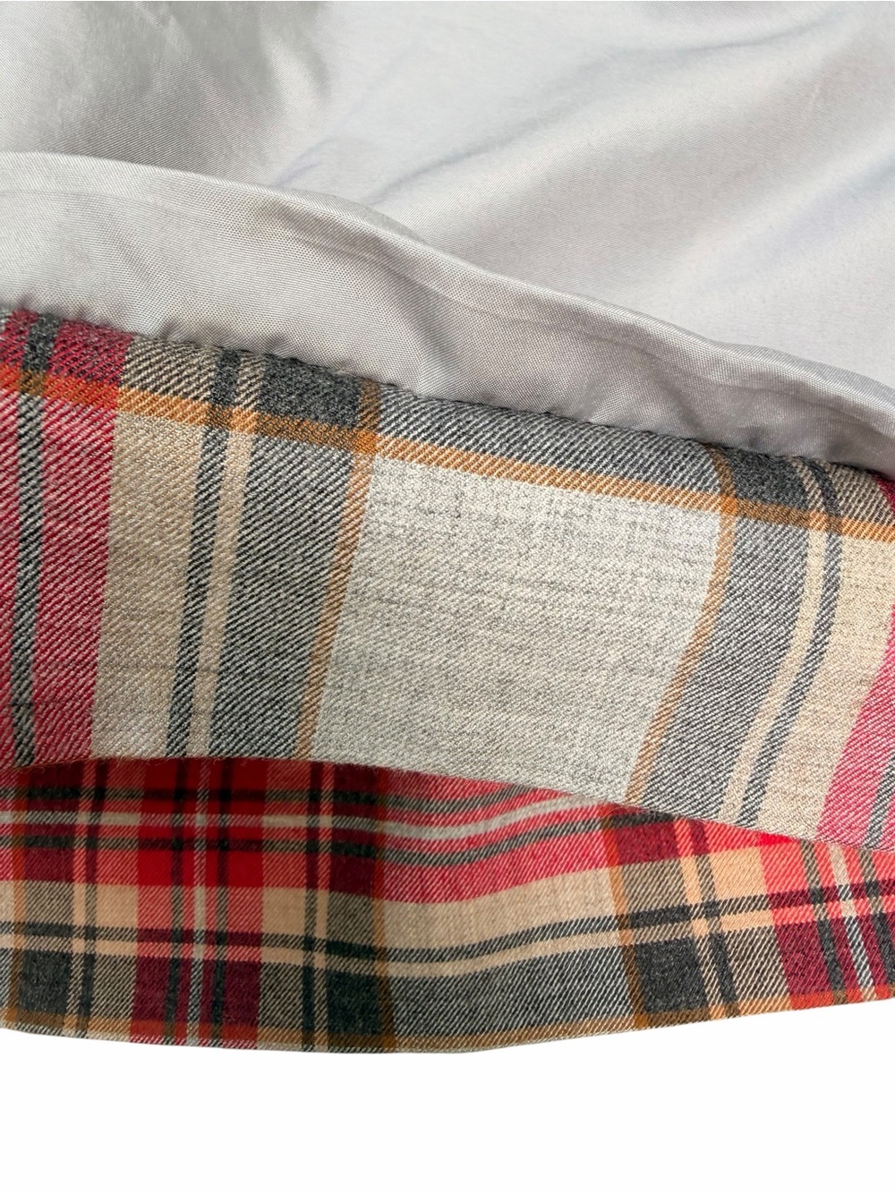 J. Crew Size 14 Plaid Elastic-Waist Mini Skirt Red Gray Lined Wool Pockets Fall - Picture 9 of 9